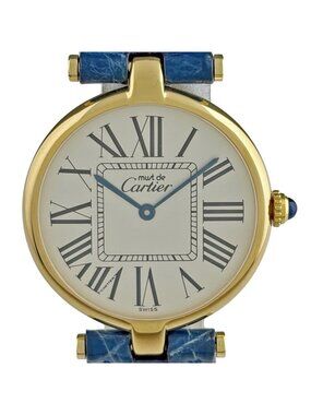 Cartier Must Vendome LM Watch Leather Quartz Silver